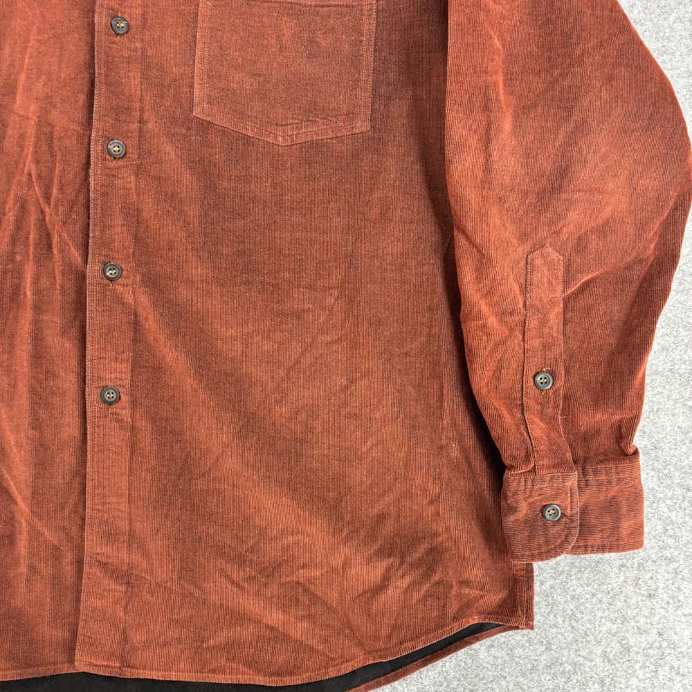 Ermenegildo Zegna Mens Rust Brown Corduroy Button Down Shirt Made in Italy - Picture 10 of 10